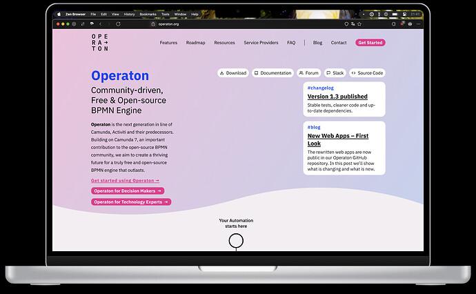 Mockup Screenshot of the new operaton.org startpage